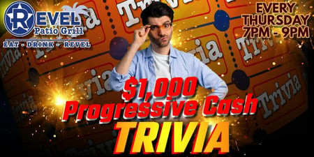 $1,000 Progressive Cash Pot Trivia Night with Shoji