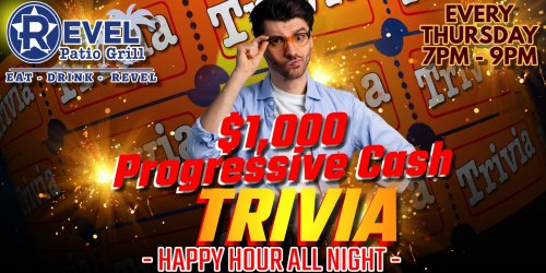$1,000 Progressive Cash Pot Trivia Night with Shoji